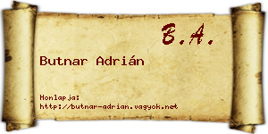 Butnar Adrián névjegykártya